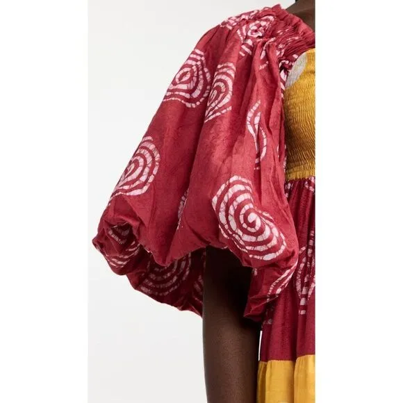 NWT Tuckernuck Elisamama Adufe Dress Cotton Printed Maxi Puff Sleeves