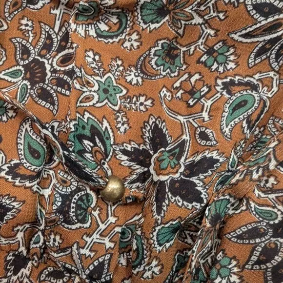 NWT Veronica Beard Tunis drop waist floral brown tier ruffle peasant mid dress 2