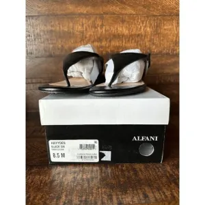 NWT Women's Alfani Black Flat Sandals Size 8.5