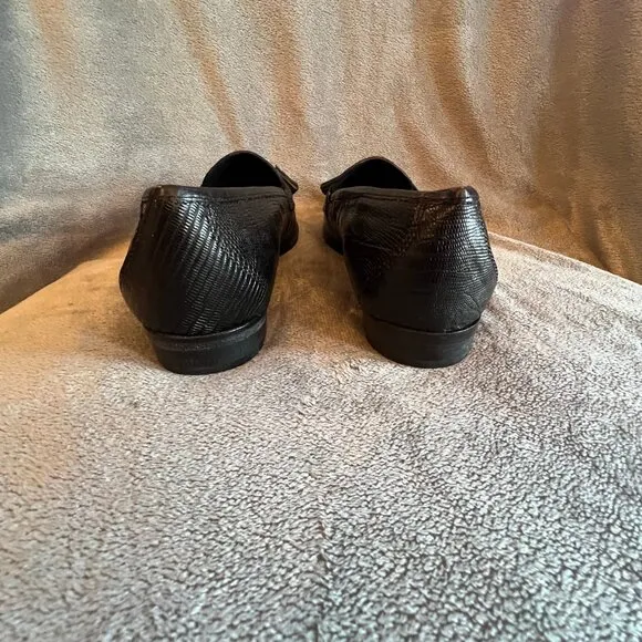 NWT Women's Marshall Fields Black Lizard Tassel Loafers, Size 9 1/2
