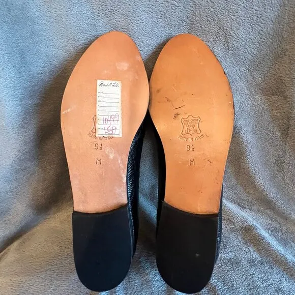NWT Women's Marshall Fields Black Lizard Tassel Loafers, Size 9 1/2