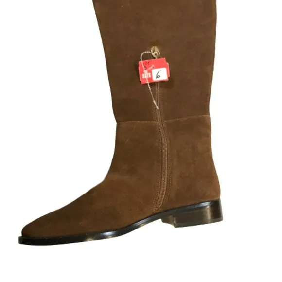 NWT Womens Size 6 J. Crew Walnut Brown Over-the-Knee Classic Suede Riding Boots