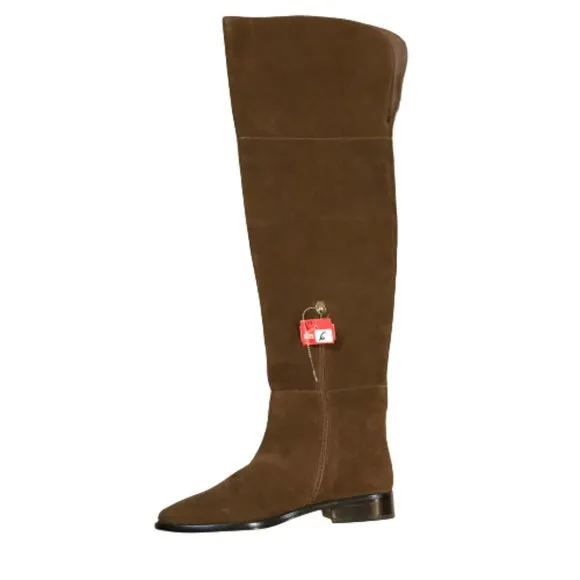 NWT Womens Size 6 J. Crew Walnut Brown Over-the-Knee Classic Suede Riding Boots