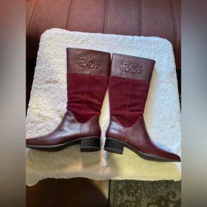 NWT Wonder Currant Jam 9 1/2 M Leather &amp; Suede boots / new without box !