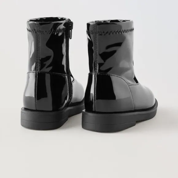 NWT Zara faux patent leather stretch boots 6.5