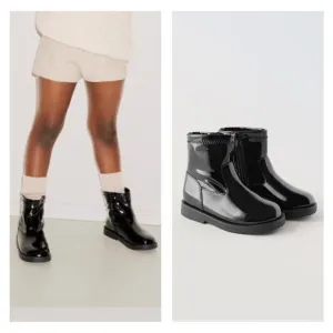 NWT Zara faux patent leather stretch boots 6.5