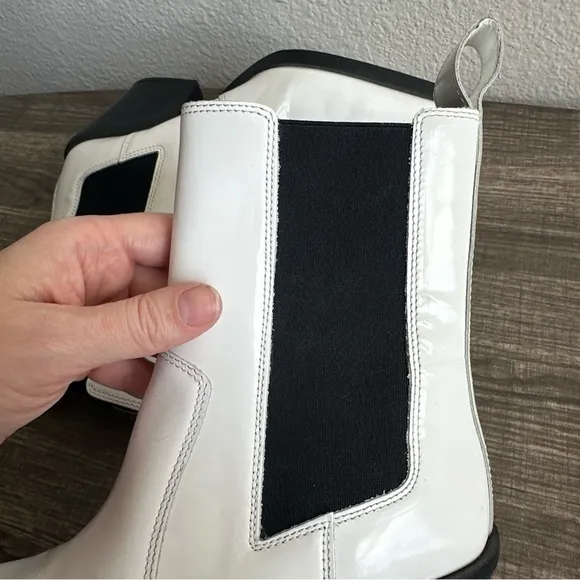 NWT Zara White Heeled Leather Ankle Boots Women’s EU Size 36 US 6