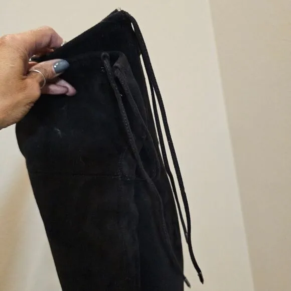 NWT Sam Edelman Women's Black Suede Knee Boots with drawstring Size 9.5