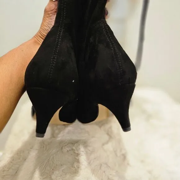 NWT Sam Edelman Women's Black Suede Knee Boots with drawstring Size 9.5