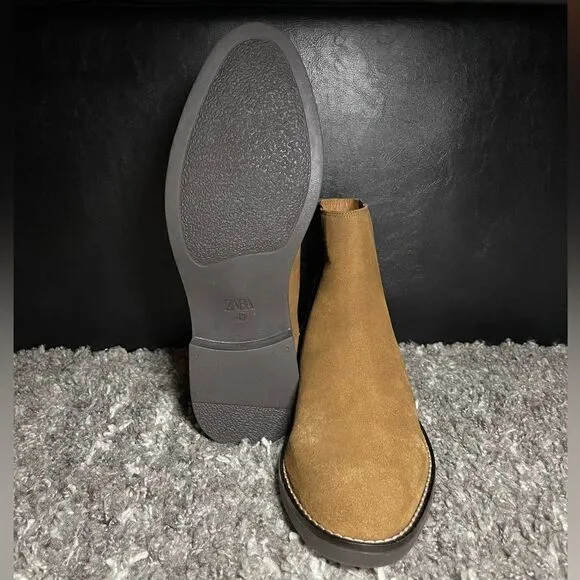 NWT Zara Split Leather Men’s Ankle Boots