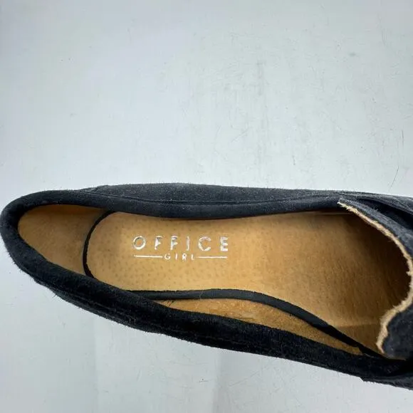 OFFICE GIRL Black Suede Loafers
