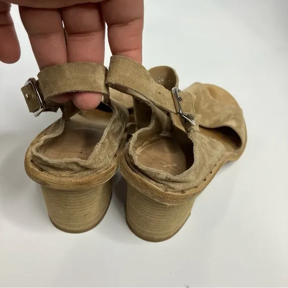 Officine Creative tan leather sandals with block heel made in Italy size 38.5