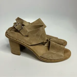 Officine Creative tan leather sandals with block heel made in Italy size 38.5