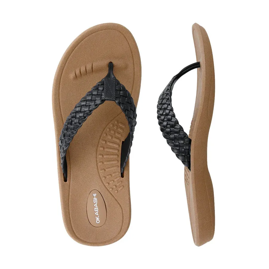 Okabashi Baha Thongs- Toffee/Black