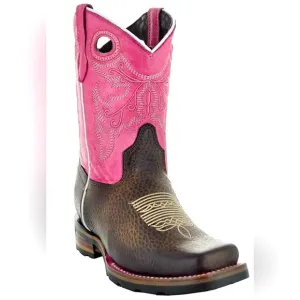 OLAES BOOTS🩷EMBROIDERED🤎WESTERN💯% GENUINE LEATHER COWGIRL BOOTS SIZE 8