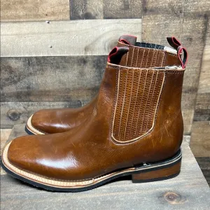 Olaes Cowboy Men's Ankle Boots Genuine Leather Chelsea Boots Size 28 US 11