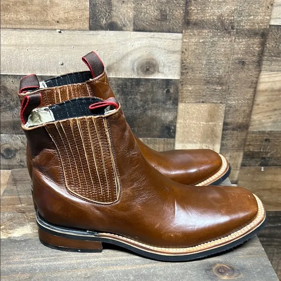Olaes Cowboy Men's Ankle Boots Genuine Leather Chelsea Boots Size 28 US 11
