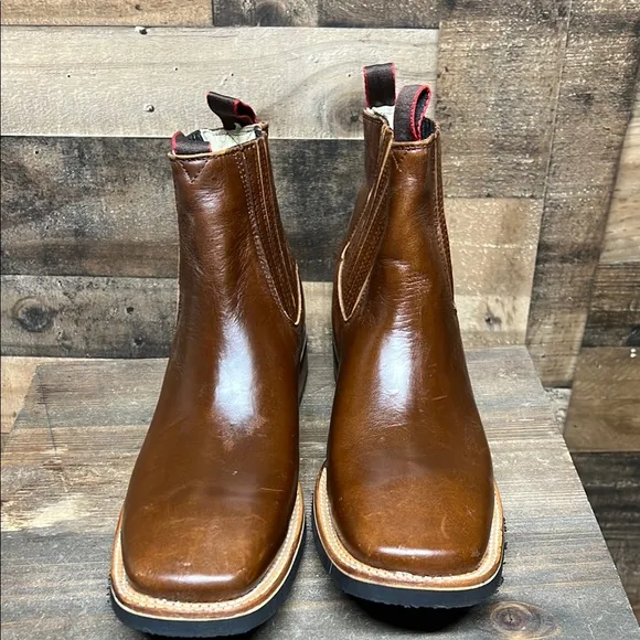 Olaes Cowboy Men's Ankle Boots Genuine Leather Chelsea Boots Size 28 US 11