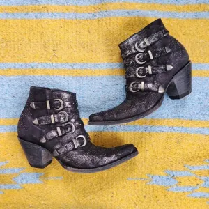 Old Gringo Boots Ankle Western Cowboy Studded Distressed Roxy Slip On Black 8