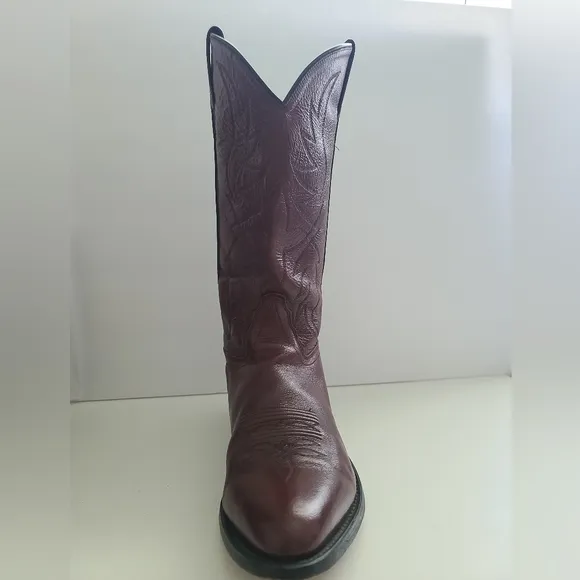 Old West Men's Leather Cowboy Boots Cherry SCM 7013 Size 10