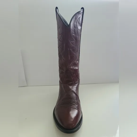 Old West Men's Leather Cowboy Boots Cherry SCM 7013 Size 10