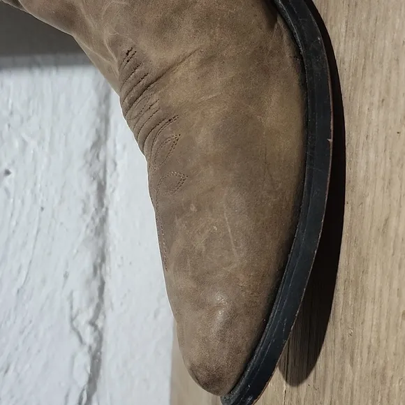 Old West Tan Canyon Mens Leather Cowboy Boots Size 11 REG OW 2051