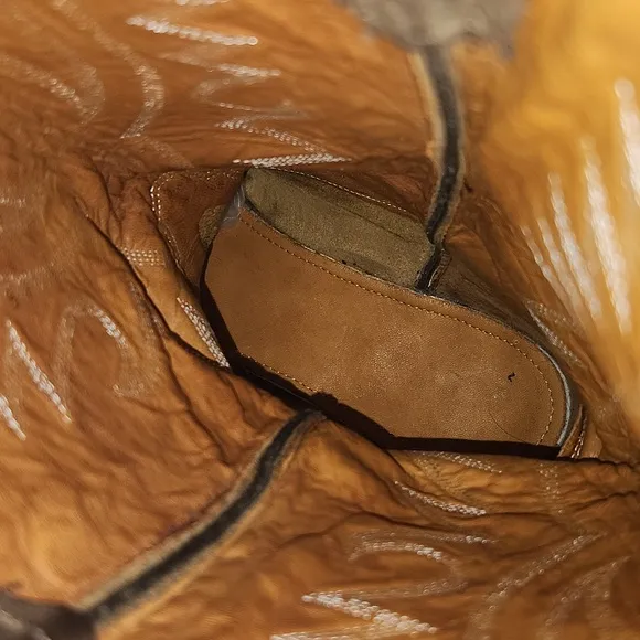 Old West Tan Canyon Mens Leather Cowboy Boots Size 11 REG OW 2051