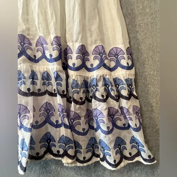 Oliphant XS Holland Blue Long Tiered Tassel Maxi Dress Tuckernuck