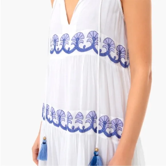 Oliphant XS Holland Blue Long Tiered Tassel Maxi Dress Tuckernuck