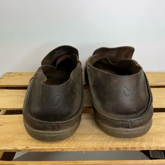 Olukai Akahai Slip-on Brown Leather Convertible Loafers size M13