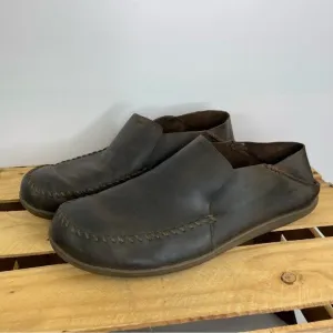 Olukai Akahai Slip-on Brown Leather Convertible Loafers size M13