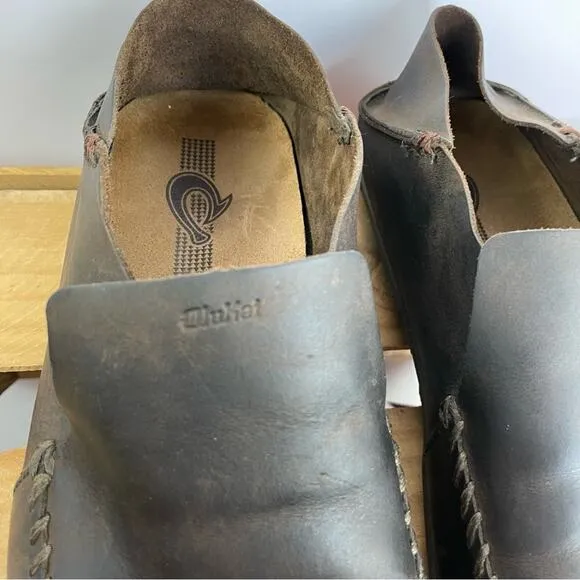 Olukai Akahai Slip-on Brown Leather Convertible Loafers size M13