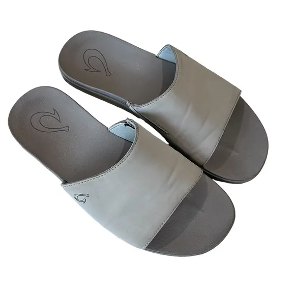 Olukai Alaina Kai Slides Gray 11 EUC