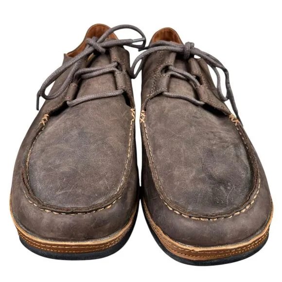 Olukai Men’s Ohana Brown Leather Lace Up Convertible Loafers Size US 11