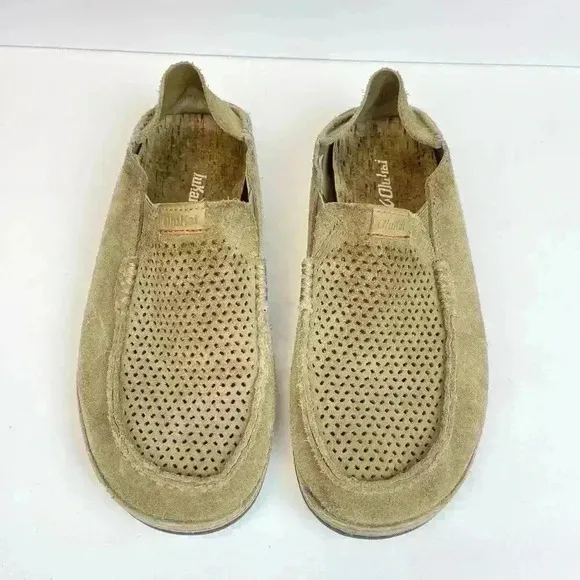 Olukai Moloa Kohana Men's Suede Casual Slip On Shoe Loafers US Sz  9 Euro 42 Tan