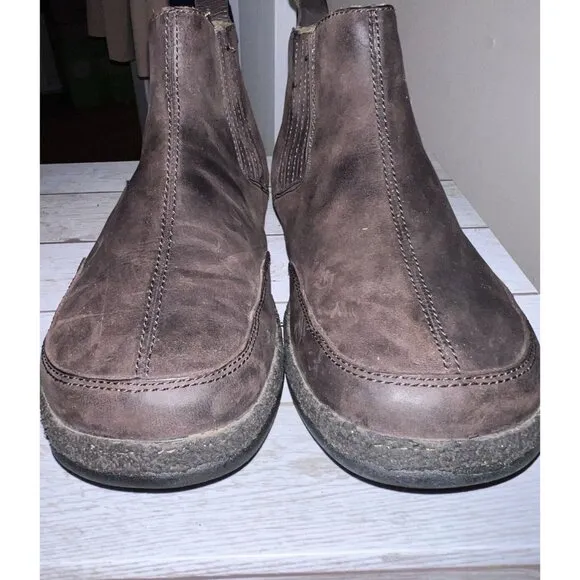 OLUKAI Nanea Brown Leather Chelsea Boots Mens Sz 10M Slip On Shoe
