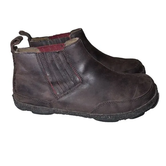 OLUKAI Nanea Brown Leather Chelsea Boots Mens Sz 10M Slip On Shoe