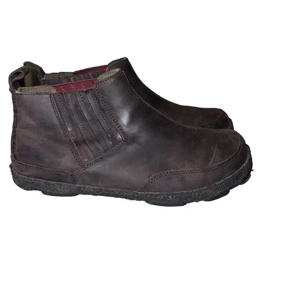 OLUKAI Nanea Brown Leather Chelsea Boots Mens Sz 10M Slip On Shoe