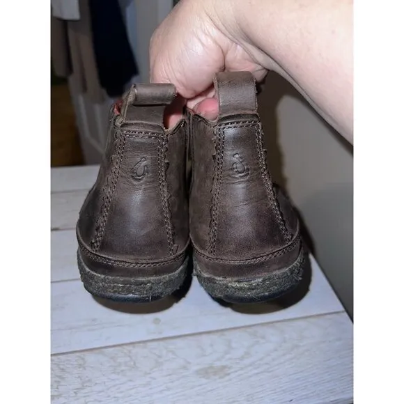 OLUKAI Nanea Brown Leather Chelsea Boots Mens Sz 10M Slip On Shoe