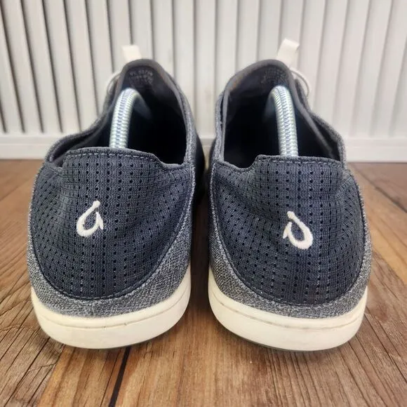 OluKai Nohea Moku Mens Sz 11.5 Gray Slip On Casual Beach Boardwalk Loafers Shoes