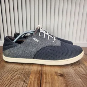 OluKai Nohea Moku Mens Sz 11.5 Gray Slip On Casual Beach Boardwalk Loafers Shoes