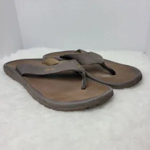 Olukai Ohana Dark Java Brown Comfort Flip Flop Men's Sandals Size 12