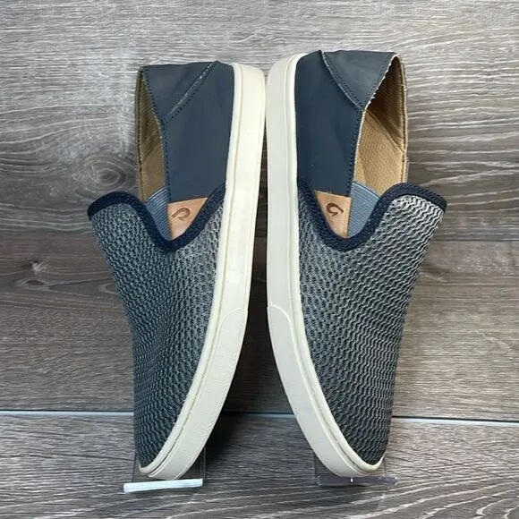Olukai Pehuea Slip On Gray Women’s Size 7.5 Mesh Collapsible Heel Sneakers