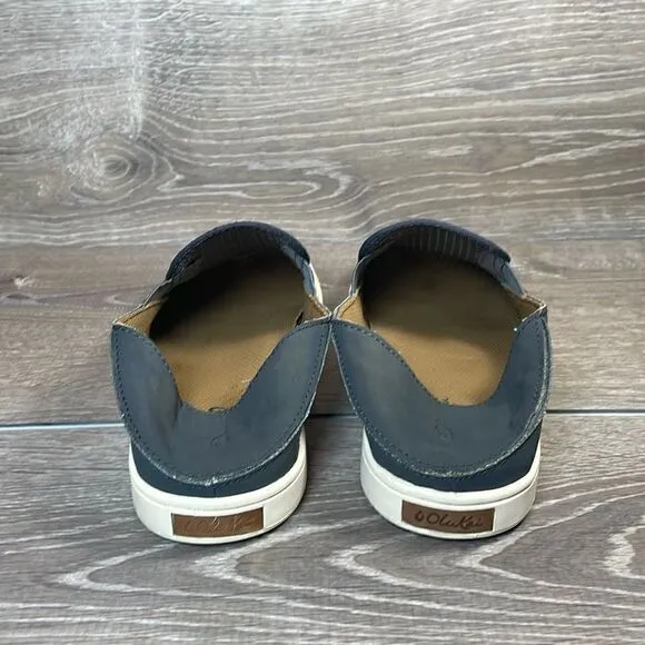 Olukai Pehuea Slip On Gray Women’s Size 7.5 Mesh Collapsible Heel Sneakers
