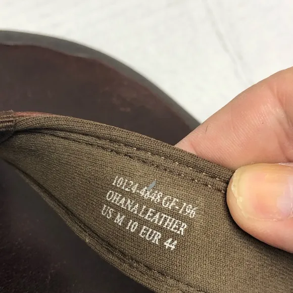 Olukai Sandals Mens 10 Brown Ohana Leather Flip Flop Thong Sandals Slip On Flat