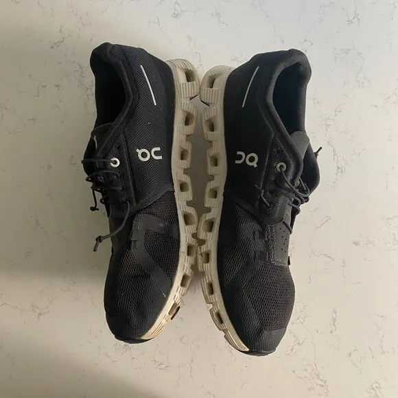 On Cloud 5 Black White Running Sneakers Men's Sz 12 59.98919 Fall Athleisure