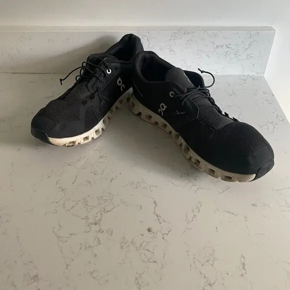 On Cloud 5 Black White Running Sneakers Men's Sz 12 59.98919 Fall Athleisure