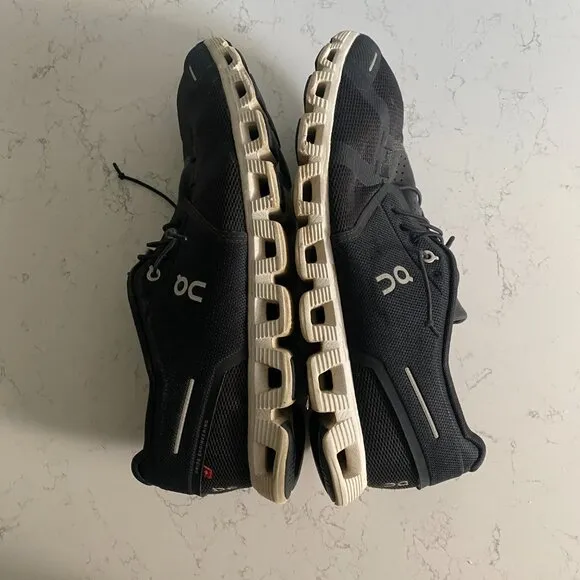 On Cloud 5 Black White Running Sneakers Men's Sz 12 59.98919 Fall Athleisure