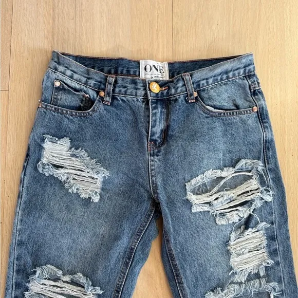 One Teaspoon Awesome Baggies Low Waist Medium Rise Relaxed Leg Jeans Size 25