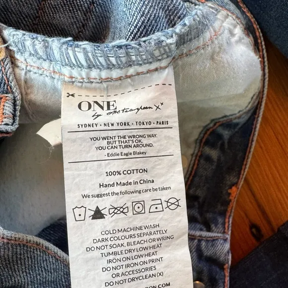One Teaspoon Awesome Baggies Low Waist Medium Rise Relaxed Leg Jeans Size 25